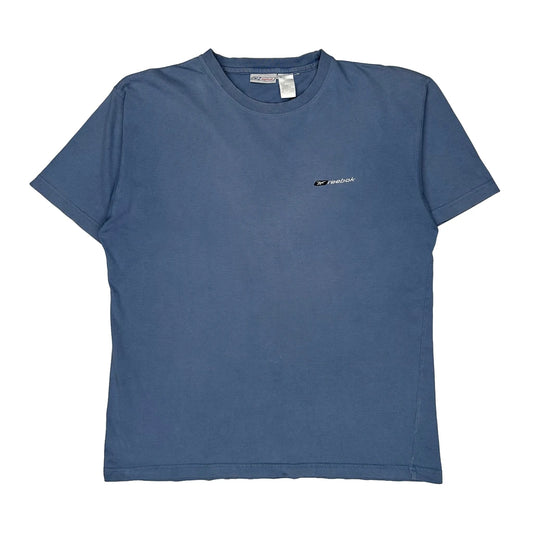 Reebok T-Shirt - Large Blue Cotton