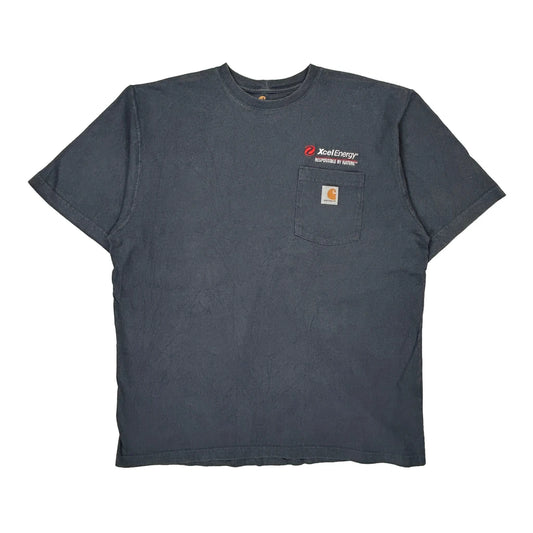 Vintage Xcel Energy Carhartt T-Shirt - Large Grey Cotton