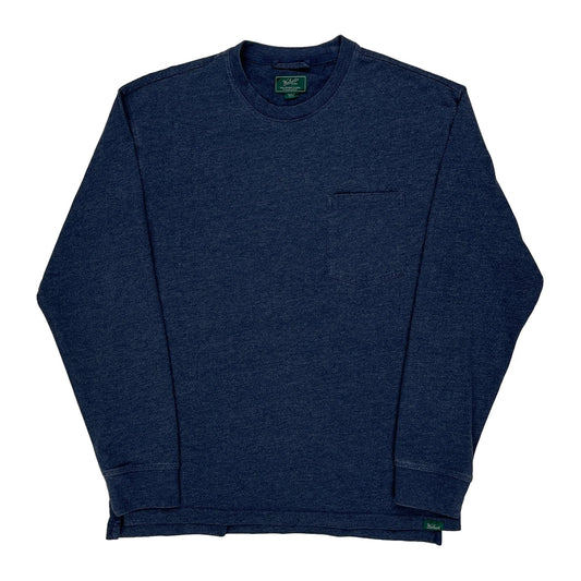 Vintage Woolrich Long Sleeve T-Shirt - Small Blue Cotton