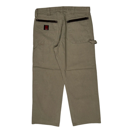 Vintage Wrangler Carpenter Trousers - 34W 28L Khaki Cotton