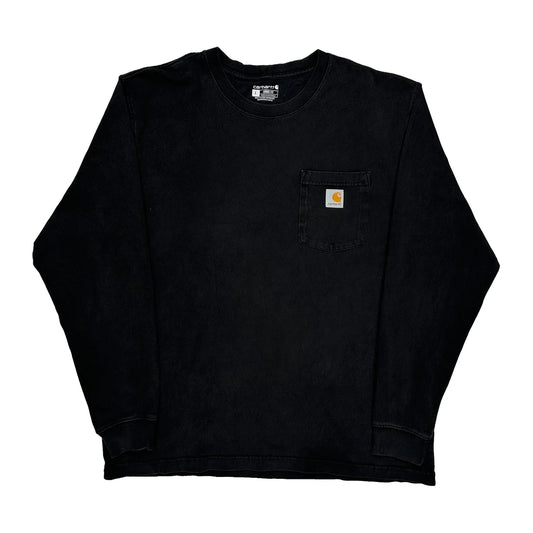 Vintage Carhartt Long Sleeve T-Shirt - Large Black Cotton