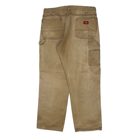 Dickies Carpenter Trousers - 35W 31L Beige Cotton
