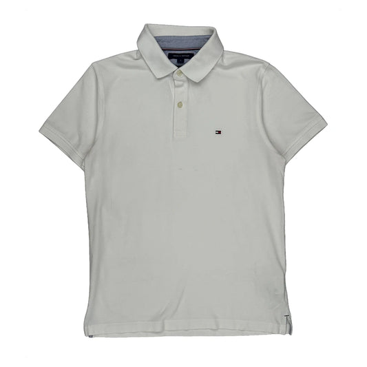 Tommy Hilfiger Slim Fit Polo Shirt - Medium White Cotton