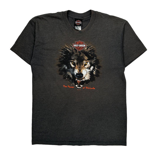 Vintage Made In USA, Rocky Mountain 25Th Anniversary Harley Davidson Graphic T-Shirt - Large Grey Cotton