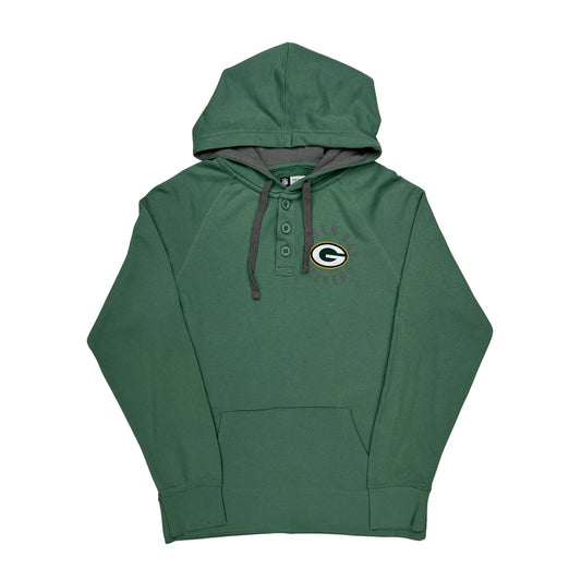 Vintage Green Bay Packers Nfl Football Hoodie - Medium Green Cotton