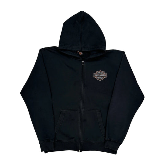 Motorcycle Harley Davidson Graphic Hoodie - Medium Black Cotton