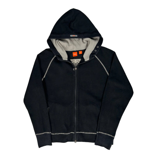 Boss Contrast Stitch Hoodie - Small Black Cotton