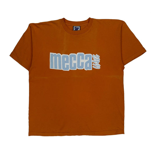 Vintage Made In USA Mecca Spellout T-Shirt - XL Orange Cotton