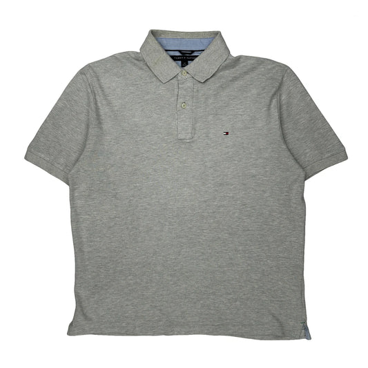 Tommy Hilfiger Polo Shirt - Large Grey Cotton