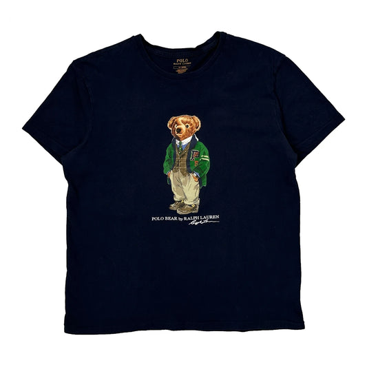 Vintage Polo Bear Polo By Ralph Lauren Graphic T-Shirt - Medium Navy Cotton