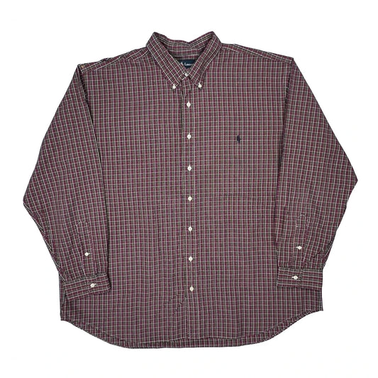 Vintage Ralph Lauren Checked Shirt - 2XL Burgundy Cotton