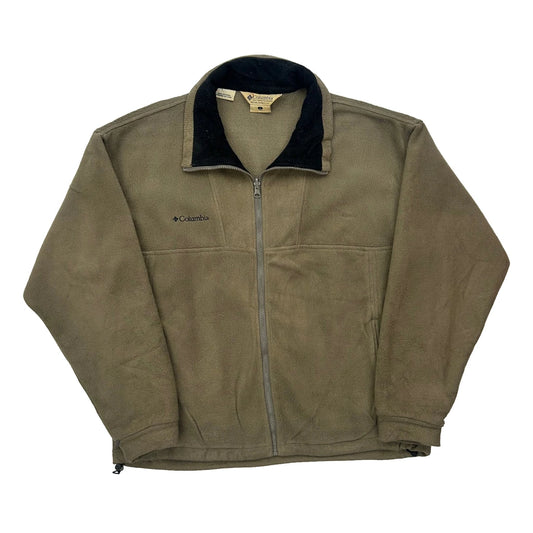 Columbia Fleece Jacket - Large Brown Polyester