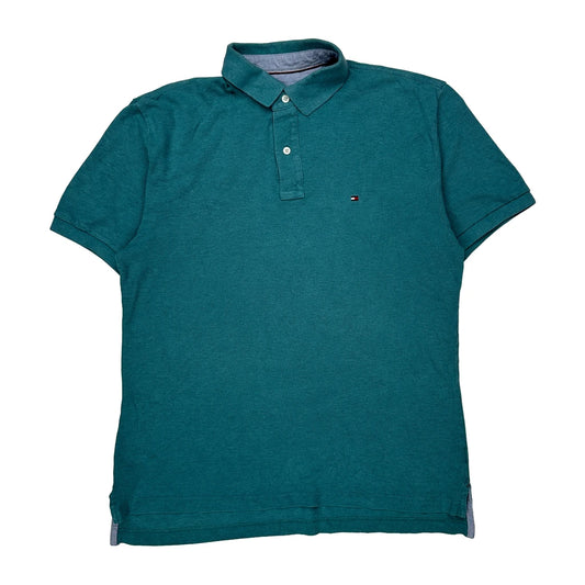 Vintage Tommy Hilfiger Polo Shirt - Large Green Cotton