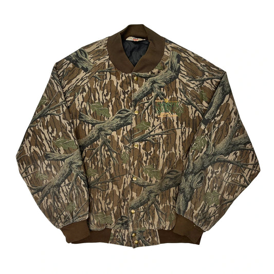 Made In USA West Ark Camo Bomber Jacket - 2XL Brown Cotton