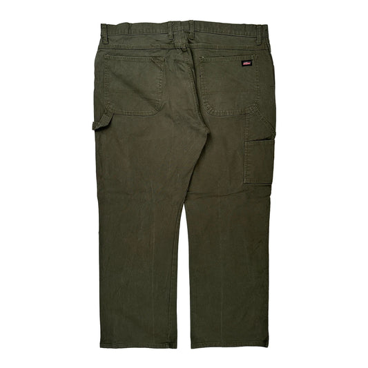 Dickies Cargo Carpenter Trousers - 40W 31L Green Cotton