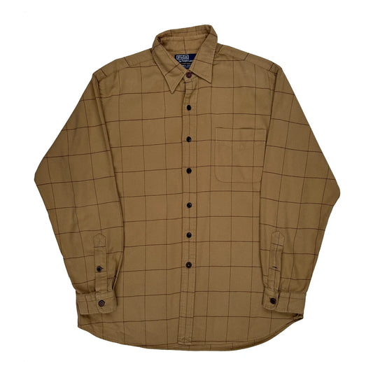 Lowell Sport Polo By Ralph Lauren Checked Shirt - Large Brown Cotton