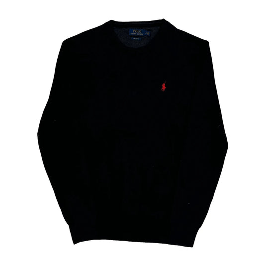 Vintage Polo By Ralph Lauren Jumper - Small Black Cotton