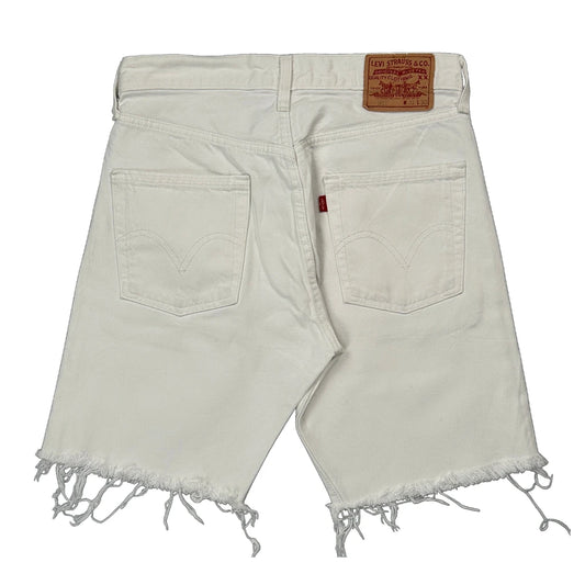 Levis Cut Off Denim Shorts - 30W 10L White Cotton