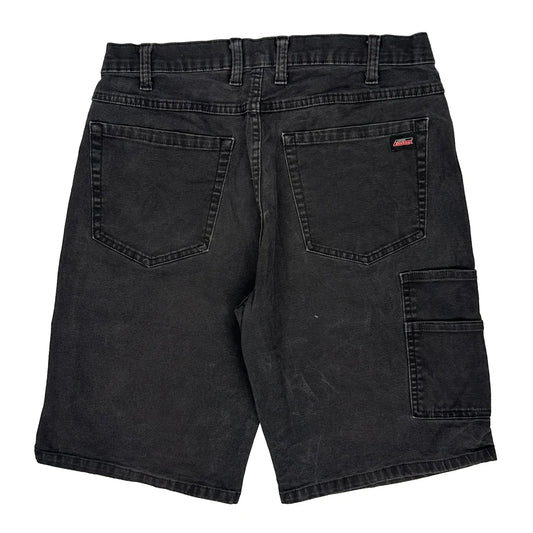 Dickies Baggy Carpenter Shorts - 32W 10L Black Cotton