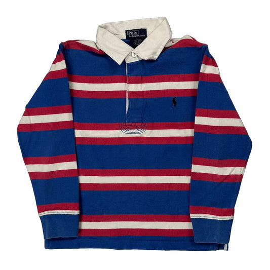 Age 5 Polo By Ralph Lauren Striped Rugby Shirt - Small Blue Cotton