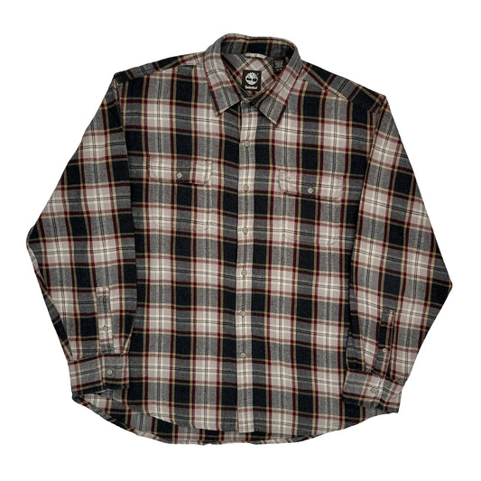 Timberland Checked Flannel Shirt - XL Grey Cotton