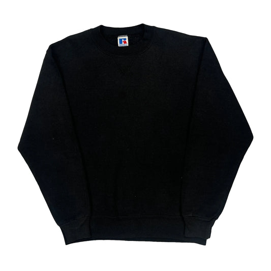 90'S Blank Made In USA Russell Athletic Sweatshirt - Medium Black Cotton Blend