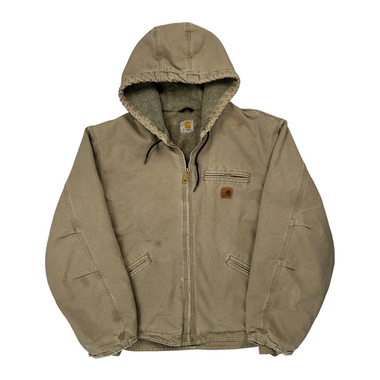 Vintage Carhartt Sherpa Lined Jacket - XL Beige Cotton