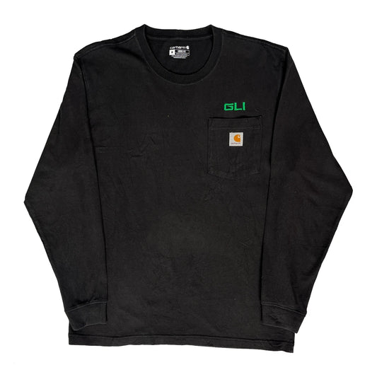 Carhartt Long Sleeve T-Shirt - Medium Black Cotton