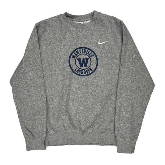 Nike College Sweatshirt - Small Grey Cotton