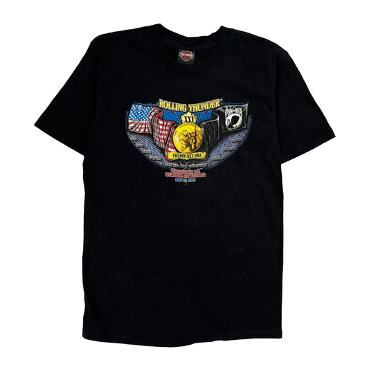 Harley Davidson Graphic T-Shirt - Large Black Cotton
