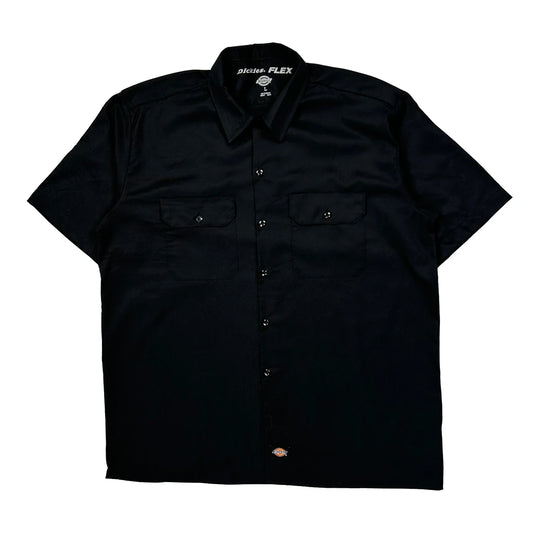 Dickies Short Sleeve Shirt - Large Black Polyester