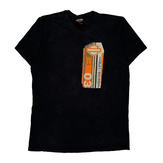 Fort Bragg Harley Davidson Graphic T-Shirt - Small Black Cotton