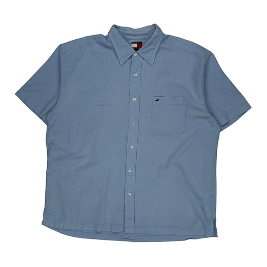 Tommy Hilfiger Short Sleeve Shirt - XL Blue Cotton