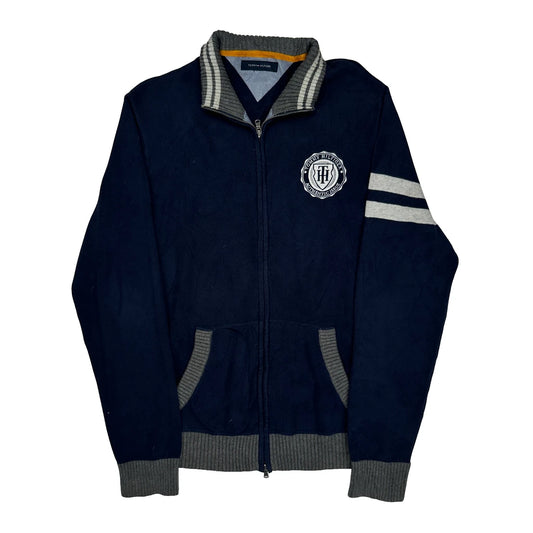 Chest Patch Tommy Hilfiger Track Jacket - Large Navy Cotton