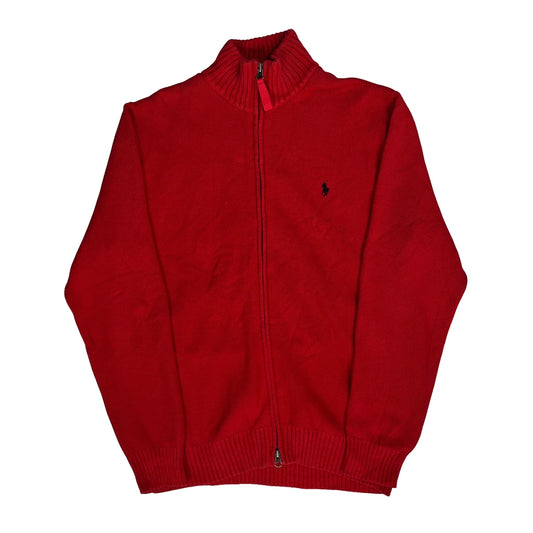 Polo By Ralph Lauren Zip Up - Medium Red Cotton