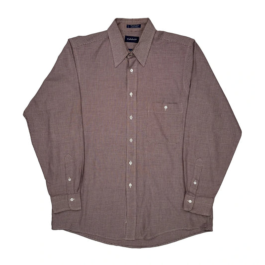 Country Twill Gant Checked Shirt - Large Brown Cotton
