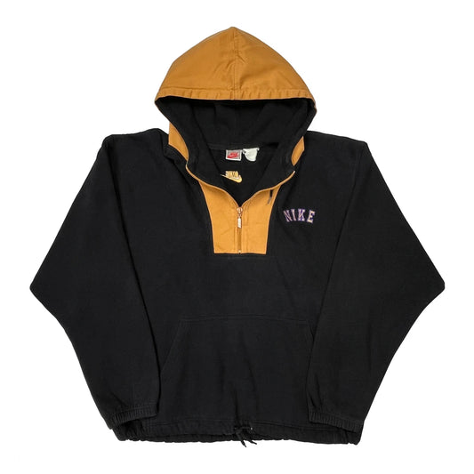 Vintage Nike Spellout Hoodie - Large Black Cotton