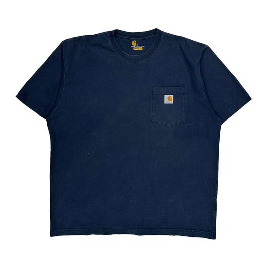 Vintage Carhartt T-Shirt - Large Blue Cotton