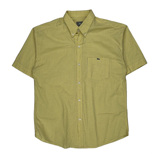 Lacoste Short Sleeve Shirt - Medium Yellow Cotton