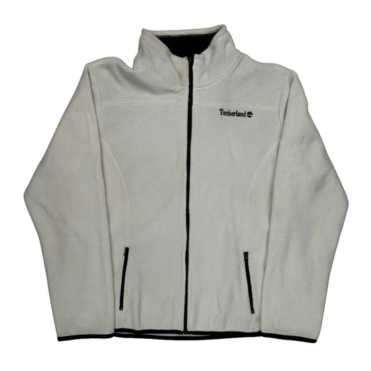 Vintage Timberland Fleece Jacket - XL White Polyester