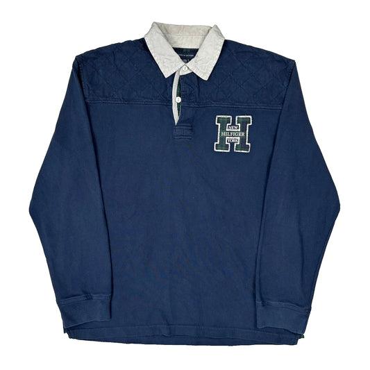 Vintage Tommy Hilfiger Rugby Shirt - XL Blue Cotton