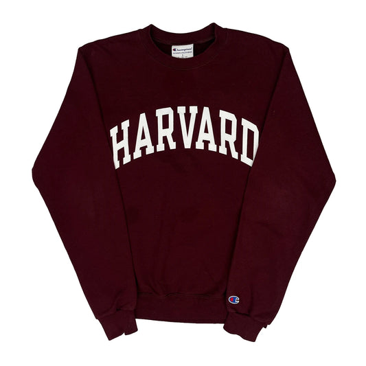 Harvard Champion College Sweatshirt - Small Burgundy Cotton