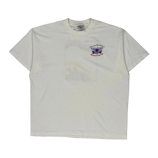 American High School Tee Jays Single Stitch T-Shirt - 2XL White Polyester Blend