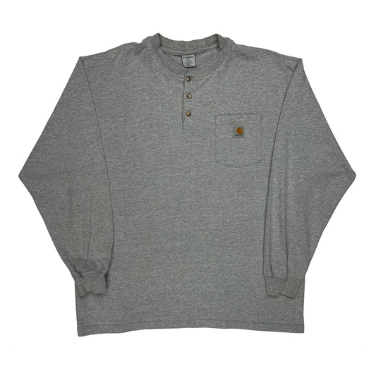 Vintage Carhartt Long Sleeve T-Shirt - XL Grey Cotton Blend