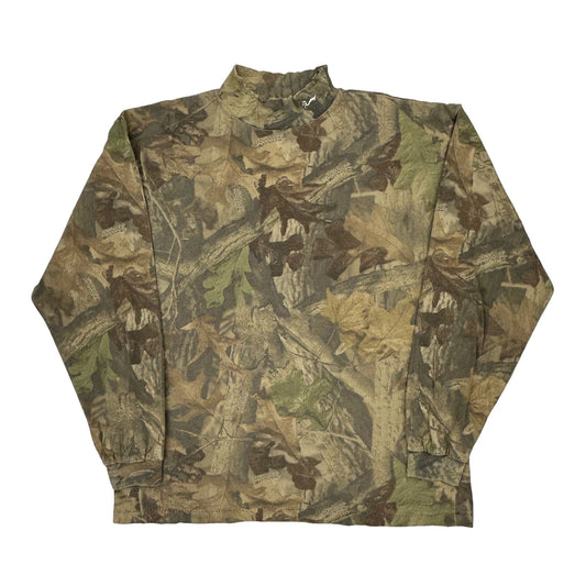 Mossy Oak Camo Long Sleeve T-Shirt - Large Camo Cotton