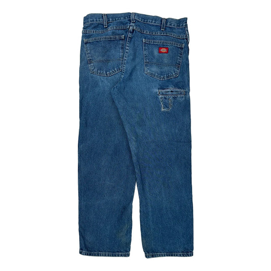 Dickies Double Knee Carpenter Jeans - 34W 30L Blue Cotton