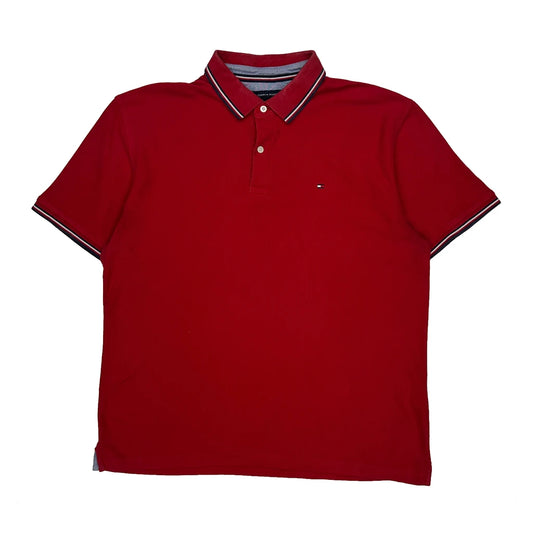 Tommy Hilfiger Polo Shirt - XL Red Cotton