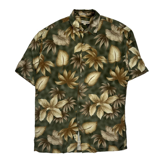 Pierre Cardin Floral Hawaiian Shirt - Medium Green Viscose