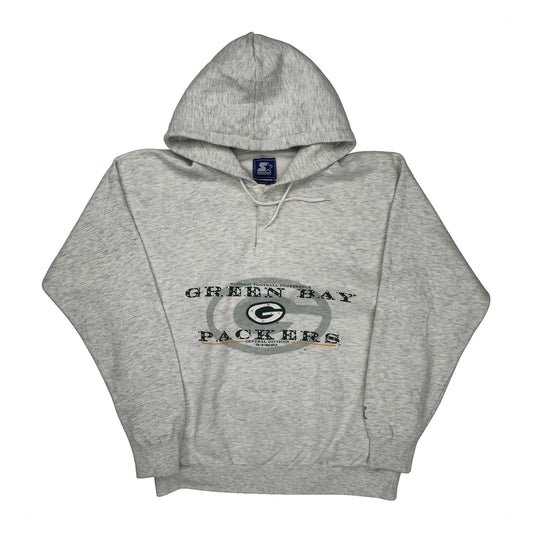 Green Bay Packers Starter Football Hoodie - XL Grey Cotton Blend