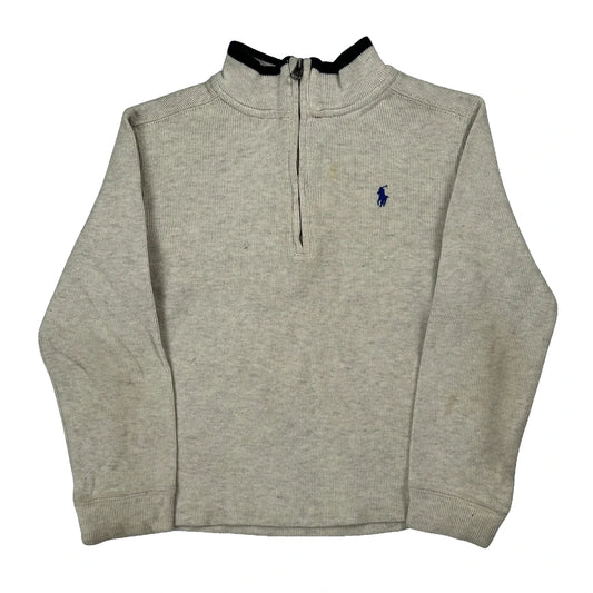 Age 5-6 Polo By Ralph Lauren 1/4 Zip - Small Grey Cotton